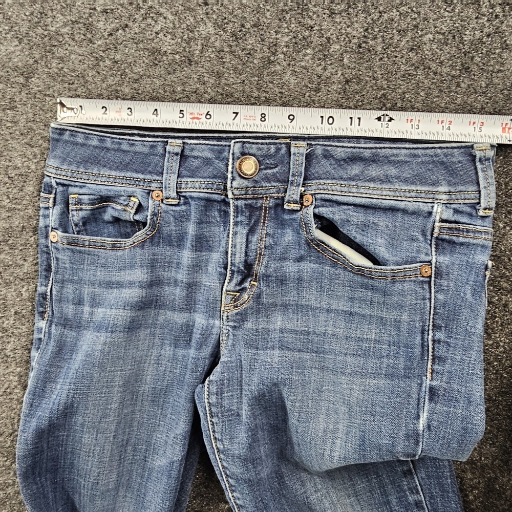 American Eagle Original Boot Jeans Womens 8 Long Stretch Bootcut Blue Denim - Picture 6 of 9
